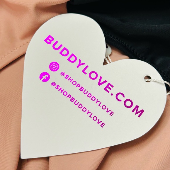 BuddyLove BLACK/MAUVE COLORBLOCK ONE-PIECE SWIMSUIT Large New with tags - Picture 10 of 16